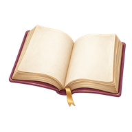An open book in Olfable’s whimsical illustration style